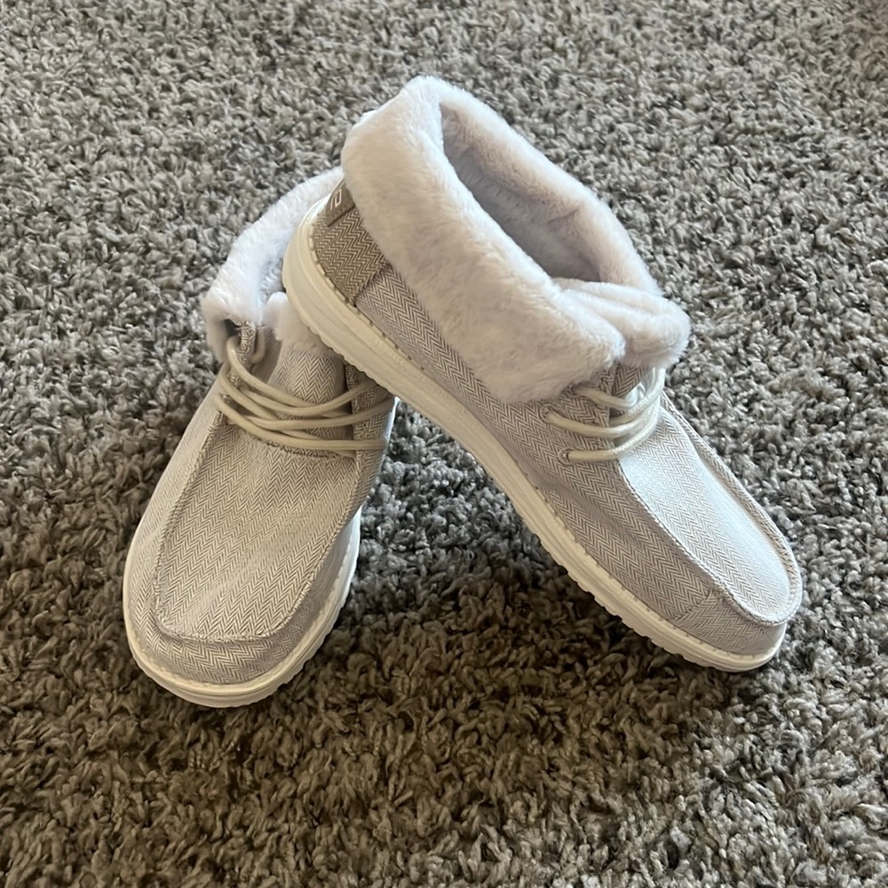 Hey dude shoes. Never worn.